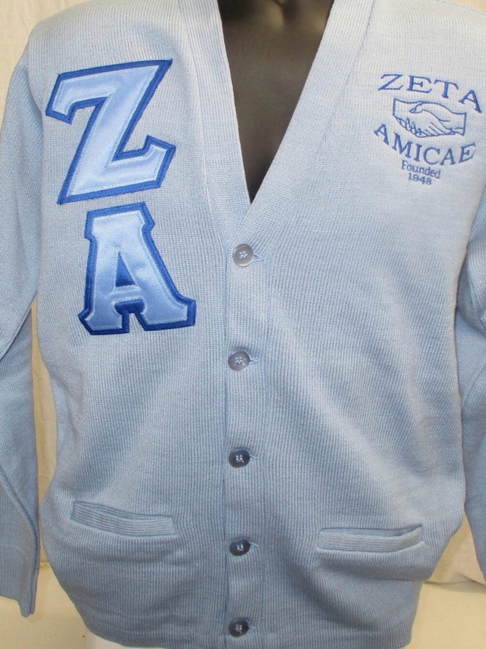 Light Blue Men's Cardigan Sweater